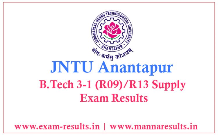 JNTUA B.Pharmacy and B.Tech 3-1(R09)(R13) Exam Results