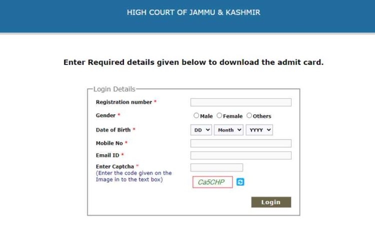  J&K High Court admit card 2020 for Jr Assistant, DEO, and Computer Operator released