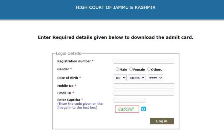 J&K High Court admit card 2020 for Jr Assistant, DEO, and Computer Operator released