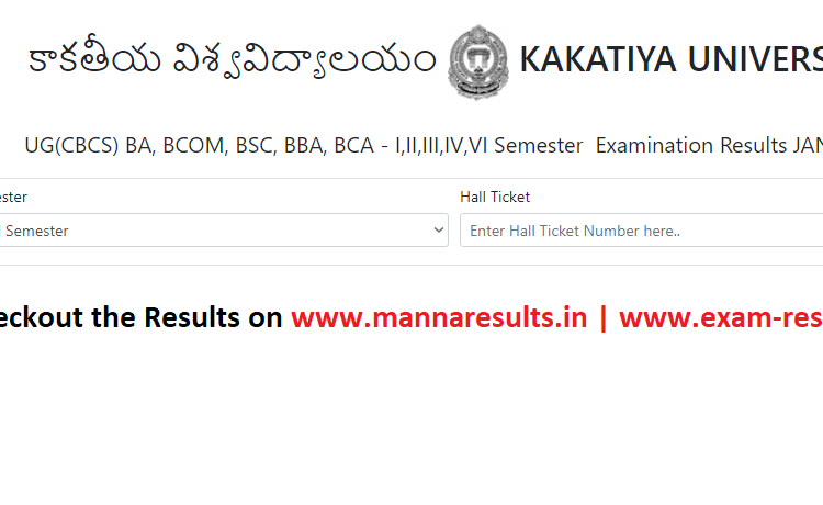  KAKATIYA UNIVERSITY UG BA, BCOM, BSC, BBA, BCA – I,II,III,IV,VI Semester Exam Results Jan 2021