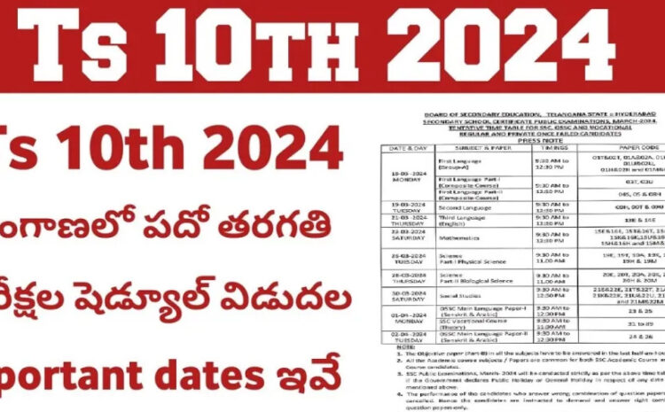 Crucial Steps Towards Success: Unveiling the TS SSC Exam Timetable 2024